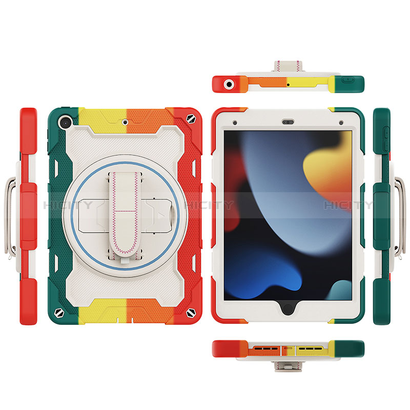 Funda Bumper Silicona y Plastico Mate Carcasa con Soporte L01 para Apple iPad 10.2 (2021)