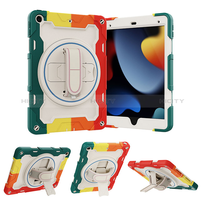 Funda Bumper Silicona y Plastico Mate Carcasa con Soporte L01 para Apple iPad 10.2 (2021)