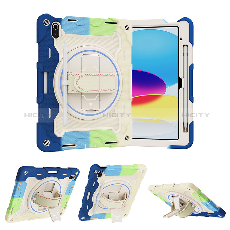 Funda Bumper Silicona y Plastico Mate Carcasa con Soporte L01 para Apple iPad 10.9 (2022)