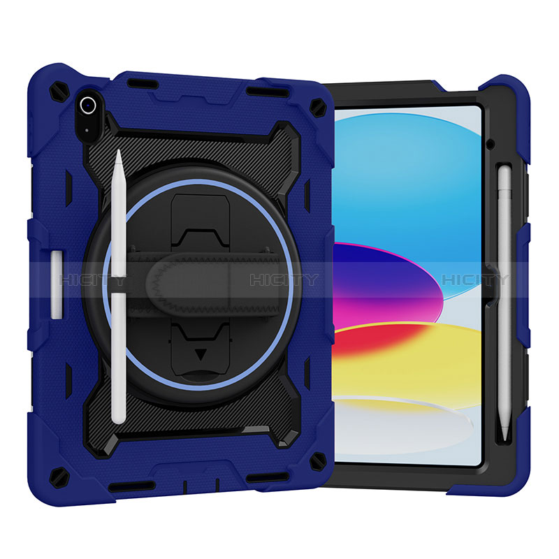 Funda Bumper Silicona y Plastico Mate Carcasa con Soporte L02 para Apple iPad 10.9 (2022)