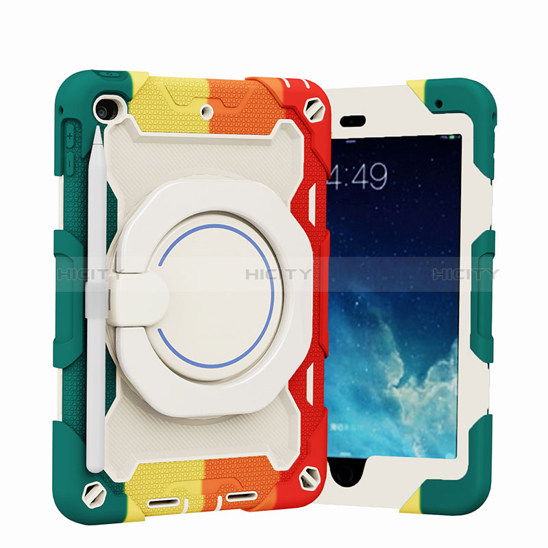 Funda Bumper Silicona y Plastico Mate Carcasa con Soporte L02 para Apple iPad Mini 4