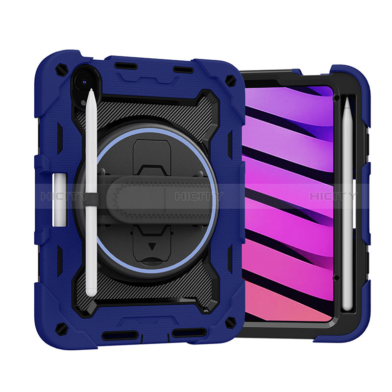 Funda Bumper Silicona y Plastico Mate Carcasa con Soporte L02 para Apple iPad Mini 6