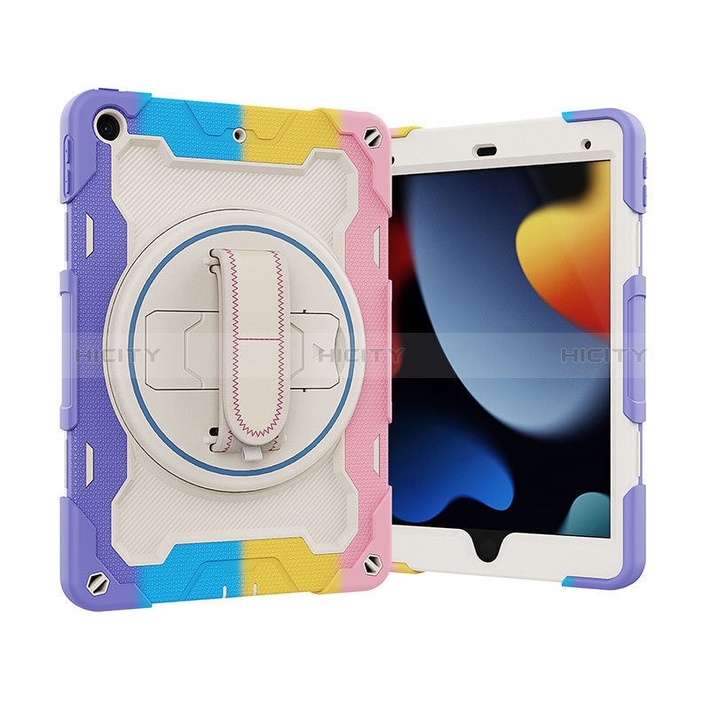 Funda Bumper Silicona y Plastico Mate Carcasa con Soporte L03 para Apple iPad 10.2 (2019)