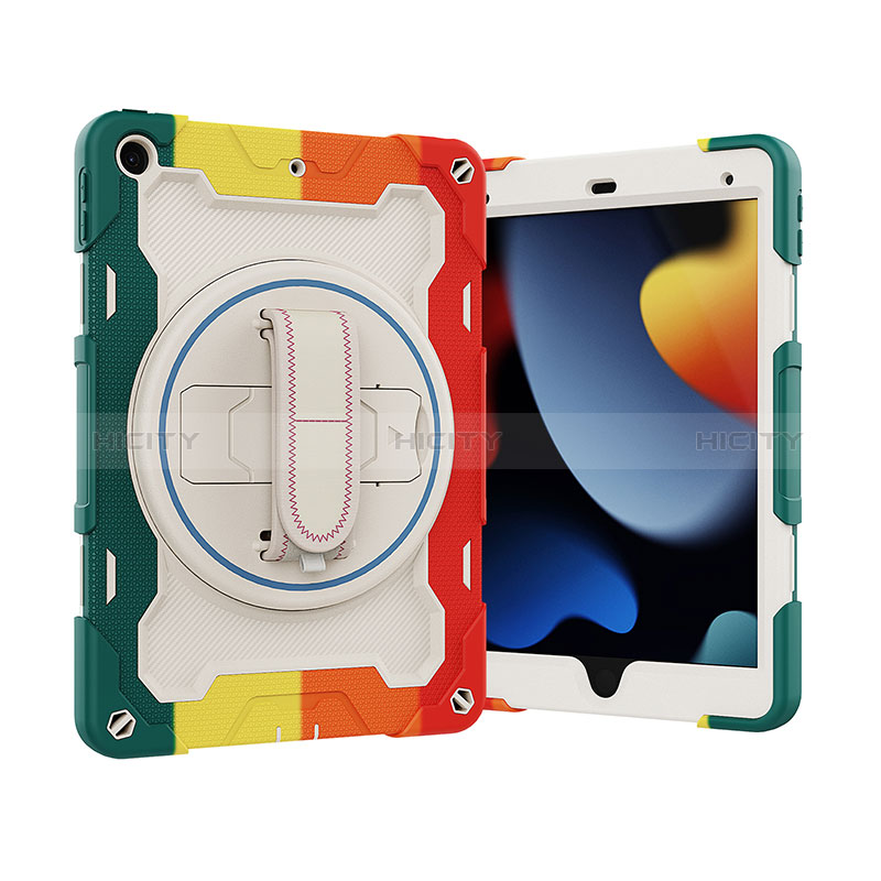 Funda Bumper Silicona y Plastico Mate Carcasa con Soporte L03 para Apple iPad 10.2 (2019)