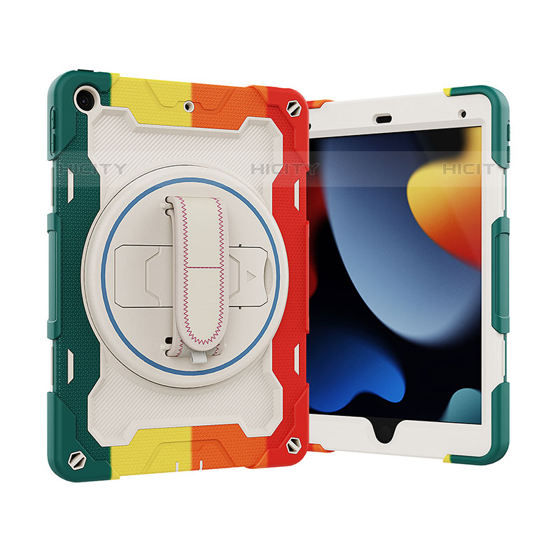 Funda Bumper Silicona y Plastico Mate Carcasa con Soporte L03 para Apple iPad 10.2 (2020)