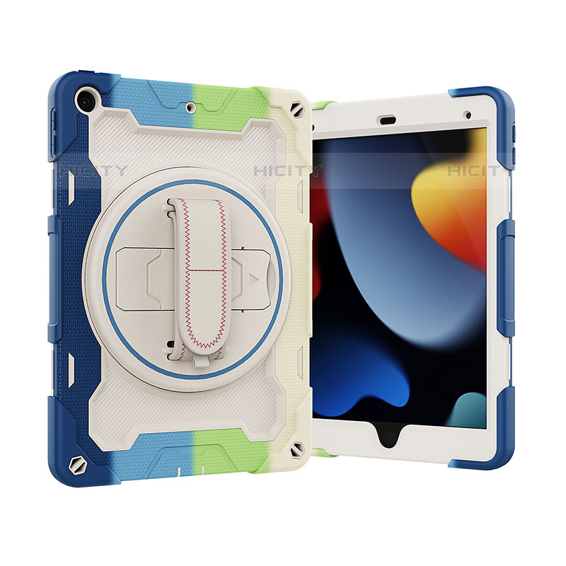 Funda Bumper Silicona y Plastico Mate Carcasa con Soporte L03 para Apple iPad 10.2 (2020)