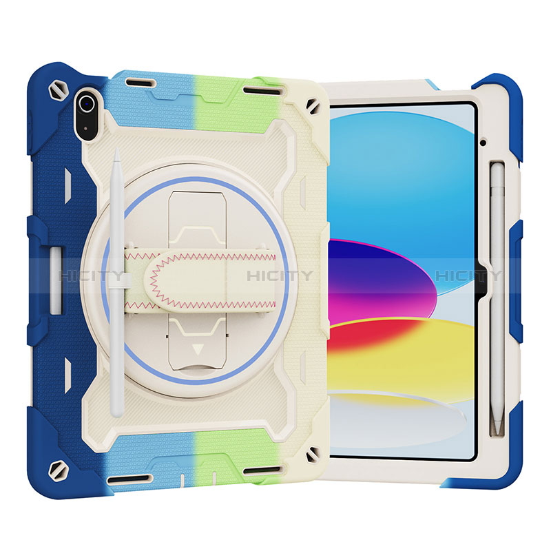 Funda Bumper Silicona y Plastico Mate Carcasa con Soporte L03 para Apple iPad 10.9 (2022)