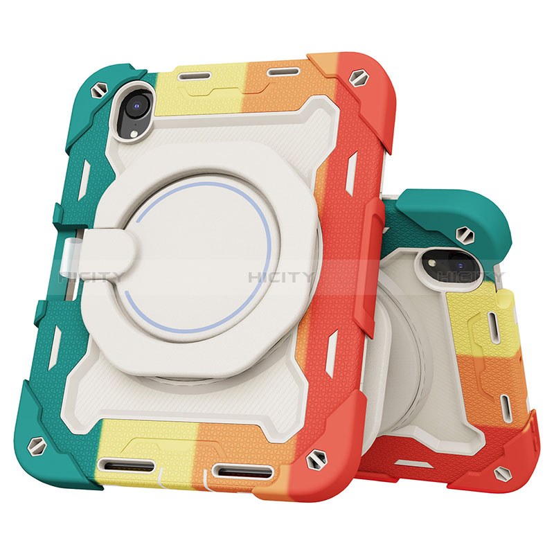 Funda Bumper Silicona y Plastico Mate Carcasa con Soporte L03 para Apple iPad Mini 6