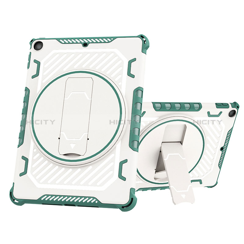 Funda Bumper Silicona y Plastico Mate Carcasa con Soporte L03 para Apple New iPad 9.7 (2018) Verde