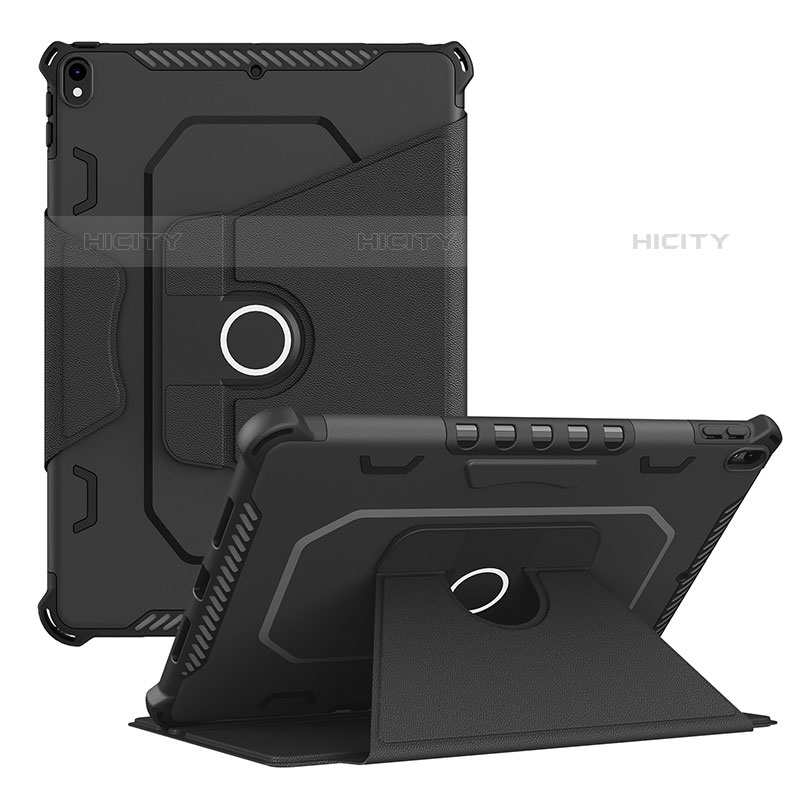 Funda Bumper Silicona y Plastico Mate Carcasa con Soporte L04 para Apple iPad Pro 10.5 Negro