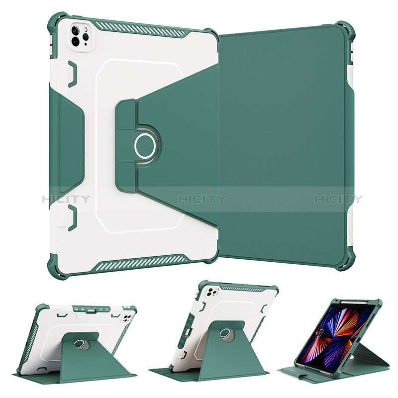 Funda Bumper Silicona y Plastico Mate Carcasa con Soporte L04 para Apple iPad Pro 12.9 (2022)