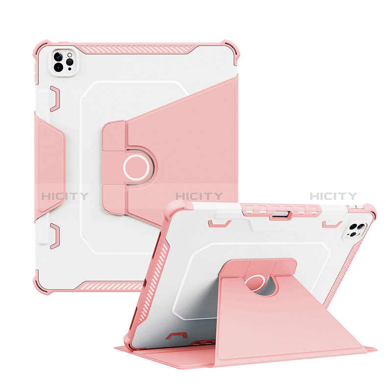 Funda Bumper Silicona y Plastico Mate Carcasa con Soporte L04 para Apple iPad Pro 12.9 (2022)