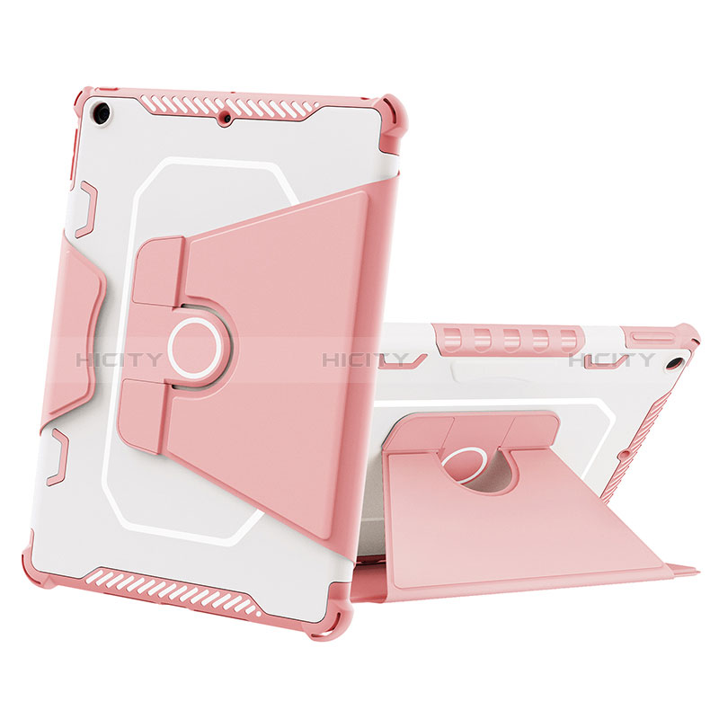 Funda Bumper Silicona y Plastico Mate Carcasa con Soporte L05 para Apple iPad 10.2 (2019) Rosa