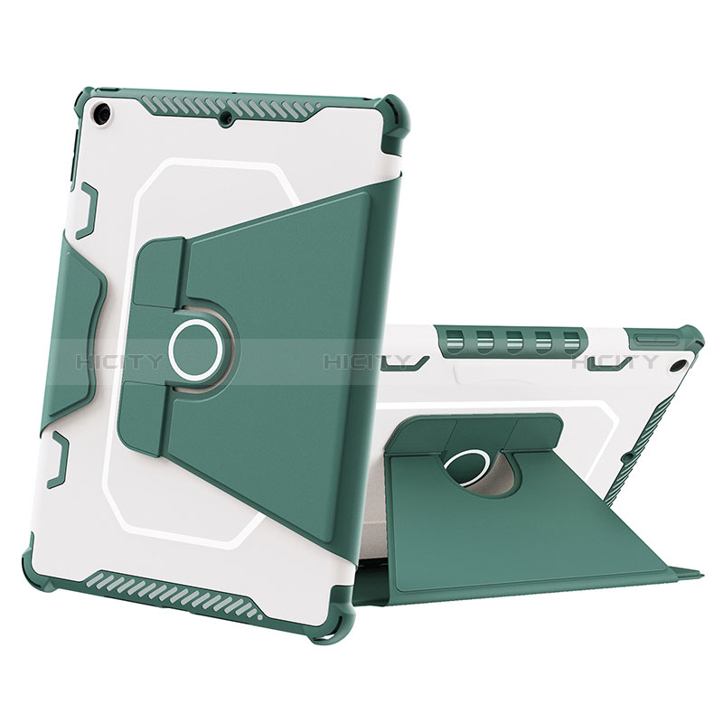 Funda Bumper Silicona y Plastico Mate Carcasa con Soporte L05 para Apple iPad 10.2 (2019) Verde