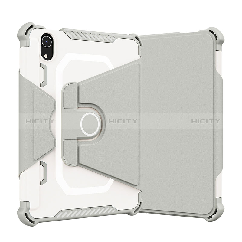 Funda Bumper Silicona y Plastico Mate Carcasa con Soporte L05 para Apple iPad Mini 6 Gris