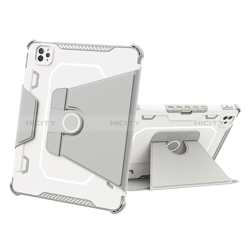 Funda Bumper Silicona y Plastico Mate Carcasa con Soporte L05 para Apple iPad Pro 11 (2022) Gris