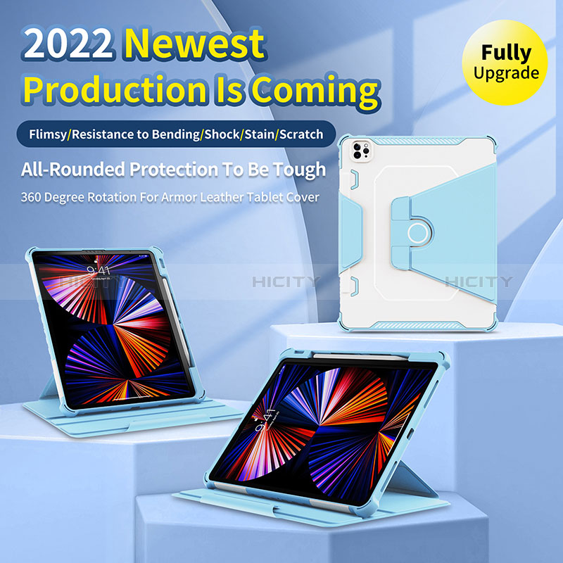 Funda Bumper Silicona y Plastico Mate Carcasa con Soporte L05 para Apple iPad Pro 12.9 (2022)