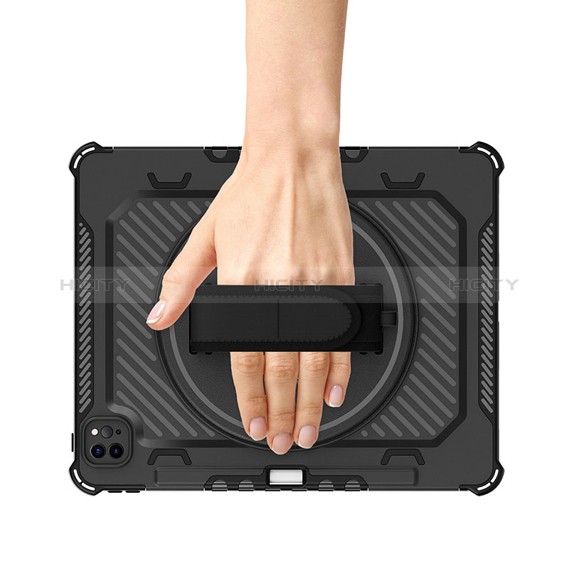 Funda Bumper Silicona y Plastico Mate Carcasa con Soporte L06 para Apple iPad Pro 12.9 (2022)