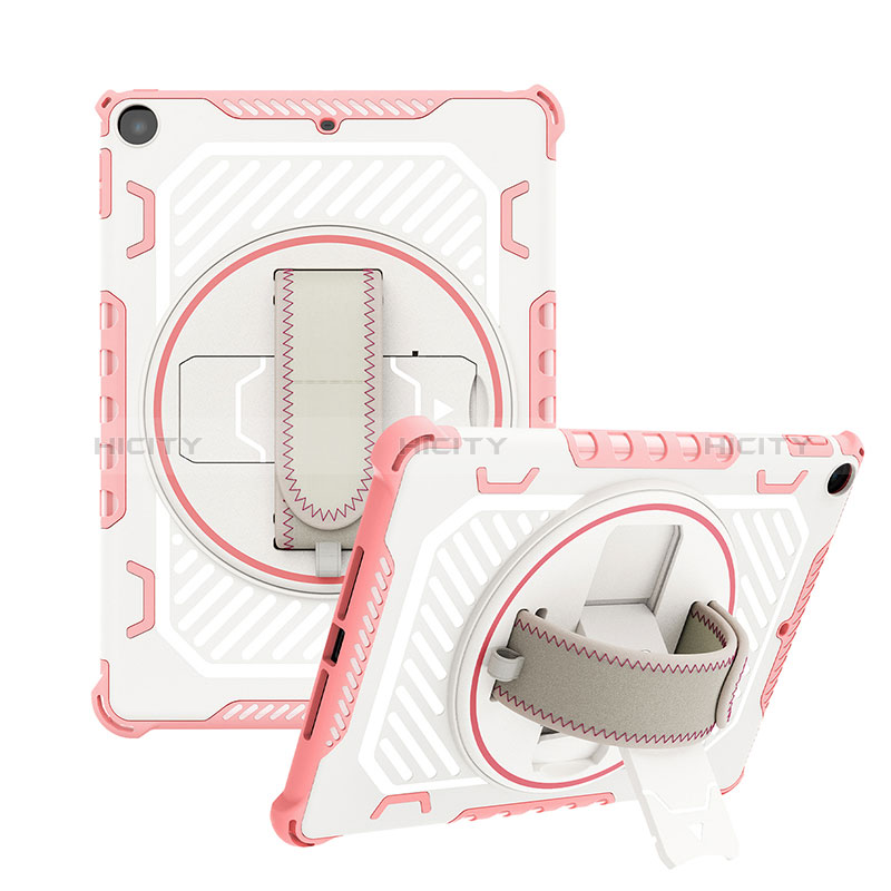 Funda Bumper Silicona y Plastico Mate Carcasa con Soporte L06 para Apple New iPad 9.7 (2017) Oro Rosa