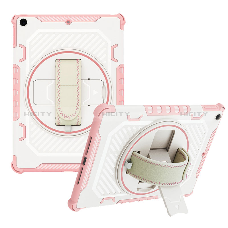 Funda Bumper Silicona y Plastico Mate Carcasa con Soporte L07 para Apple iPad 10.2 (2019)