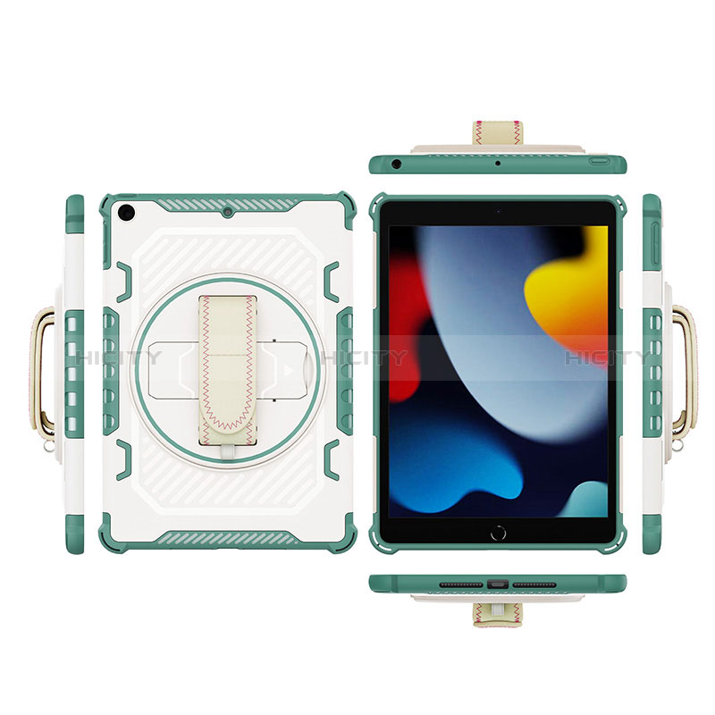 Funda Bumper Silicona y Plastico Mate Carcasa con Soporte L07 para Apple iPad 10.2 (2019)