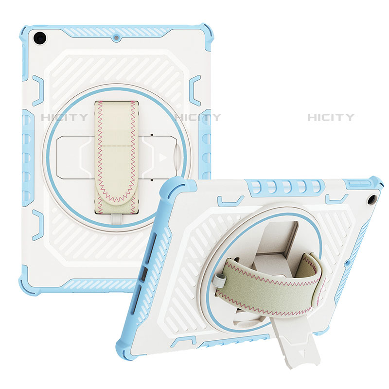 Funda Bumper Silicona y Plastico Mate Carcasa con Soporte L07 para Apple iPad 10.2 (2020)