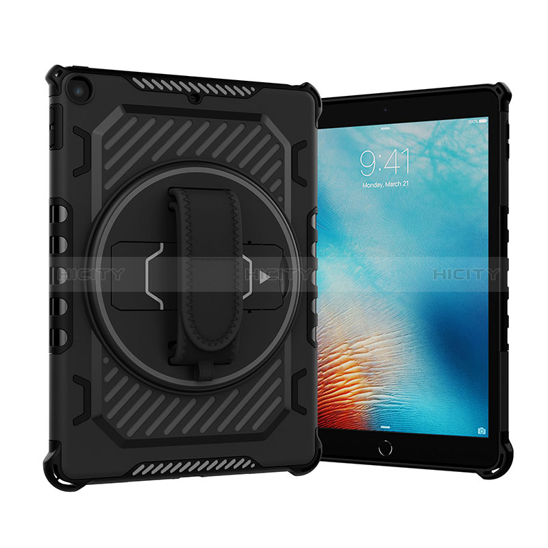 Funda Bumper Silicona y Plastico Mate Carcasa con Soporte L07 para Apple New iPad 9.7 (2017)