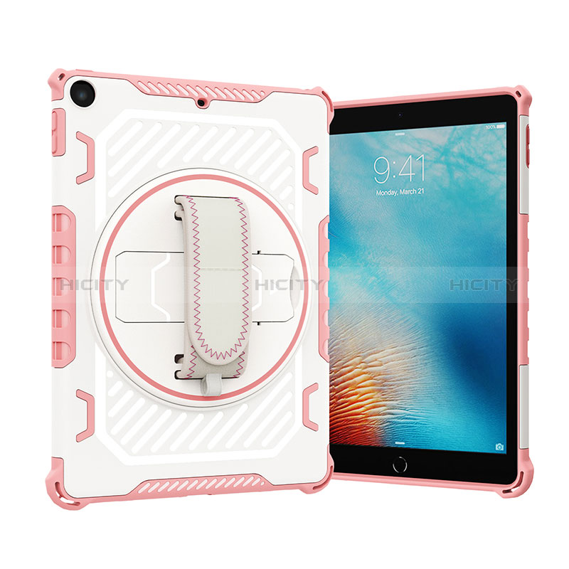 Funda Bumper Silicona y Plastico Mate Carcasa con Soporte L07 para Apple New iPad 9.7 (2018) Oro Rosa