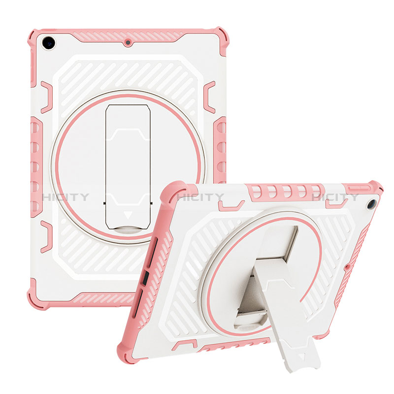 Funda Bumper Silicona y Plastico Mate Carcasa con Soporte L08 para Apple iPad 10.2 (2019)