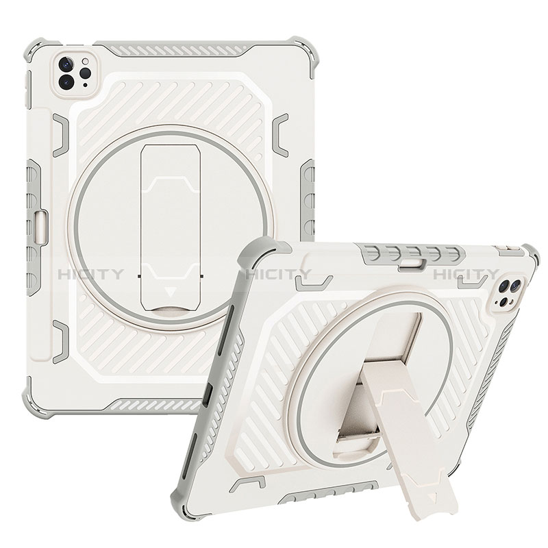 Funda Bumper Silicona y Plastico Mate Carcasa con Soporte L08 para Apple iPad Pro 11 (2022)