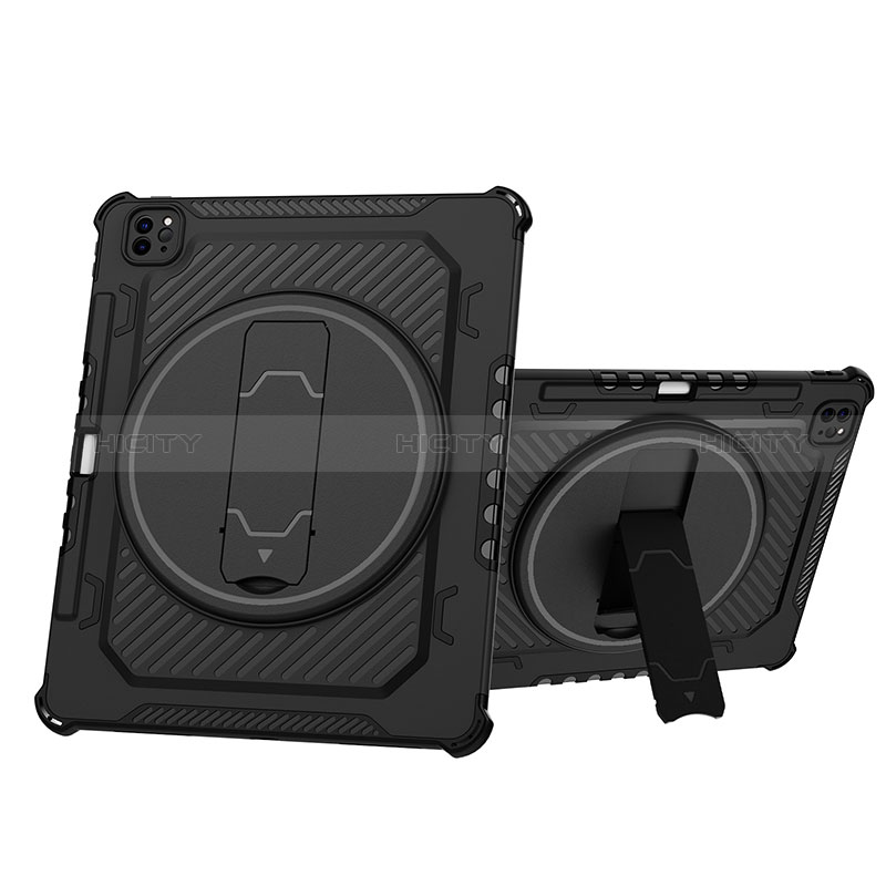 Funda Bumper Silicona y Plastico Mate Carcasa con Soporte L08 para Apple iPad Pro 12.9 (2021)