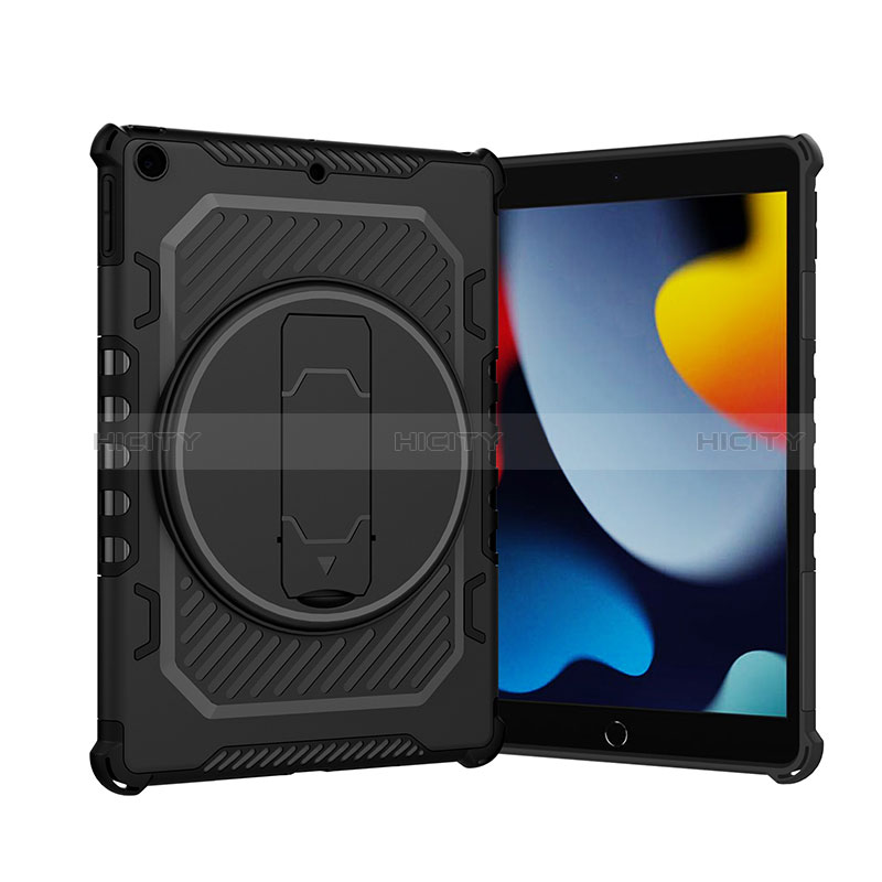 Funda Bumper Silicona y Plastico Mate Carcasa con Soporte L09 para Apple iPad 10.2 (2019)