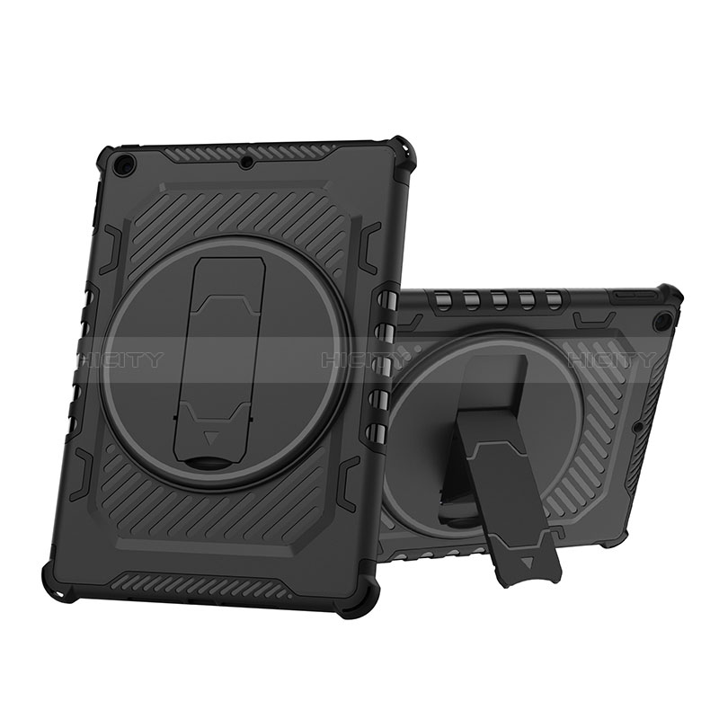 Funda Bumper Silicona y Plastico Mate Carcasa con Soporte L09 para Apple iPad 10.2 (2019)