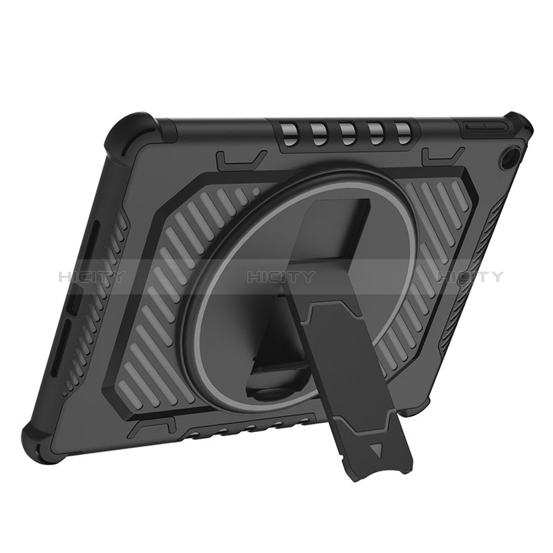 Funda Bumper Silicona y Plastico Mate Carcasa con Soporte L09 para Apple iPad 10.2 (2021)