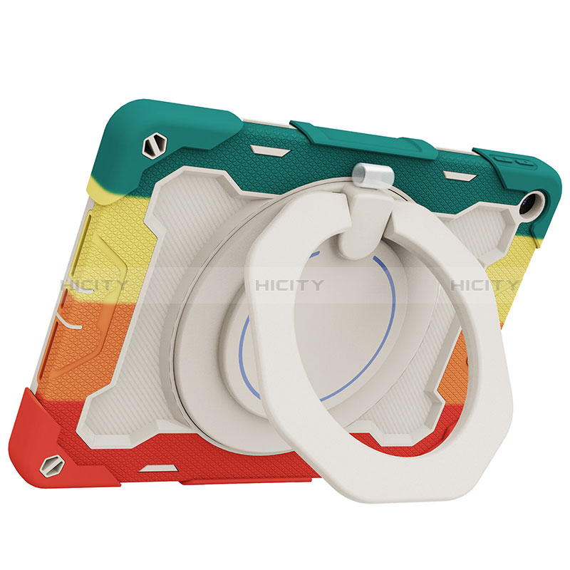 Funda Bumper Silicona y Plastico Mate Carcasa con Soporte L10 para Apple iPad 10.2 (2021)