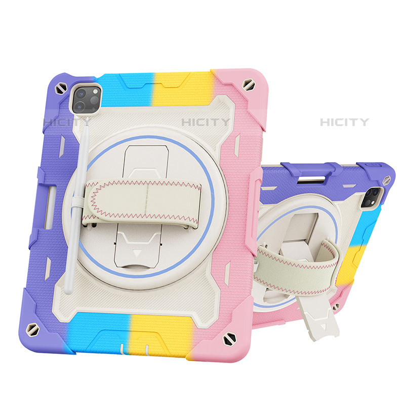 Funda Bumper Silicona y Plastico Mate Carcasa con Soporte L10 para Apple iPad Pro 11 (2020)