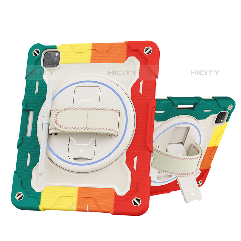 Funda Bumper Silicona y Plastico Mate Carcasa con Soporte L10 para Apple iPad Pro 11 (2021)