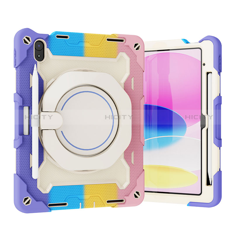 Funda Bumper Silicona y Plastico Mate Carcasa con Soporte L11 para Apple iPad 10.9 (2022)