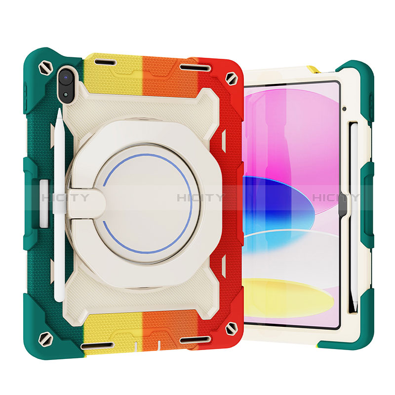 Funda Bumper Silicona y Plastico Mate Carcasa con Soporte L11 para Apple iPad 10.9 (2022)