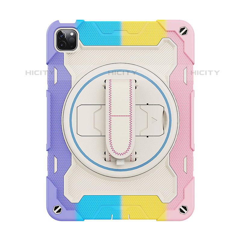 Funda Bumper Silicona y Plastico Mate Carcasa con Soporte L11 para Apple iPad Pro 11 (2021)