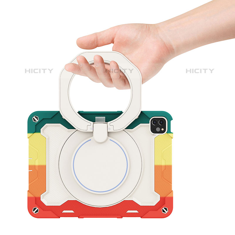 Funda Bumper Silicona y Plastico Mate Carcasa con Soporte L12 para Apple iPad Pro 11 (2021)