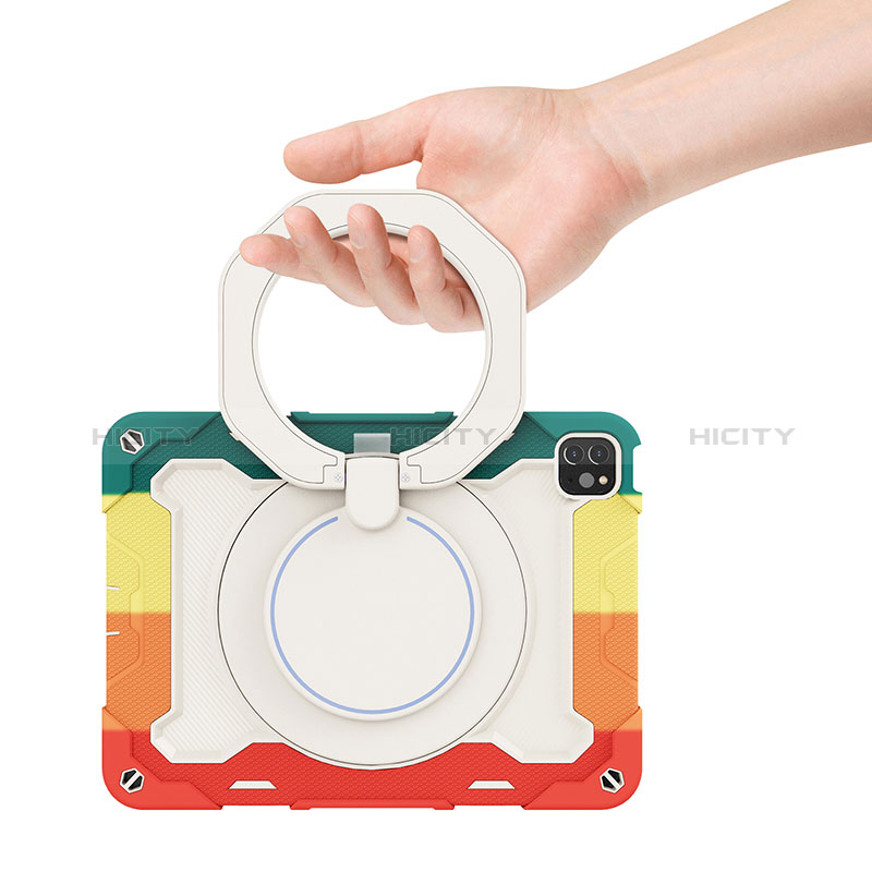 Funda Bumper Silicona y Plastico Mate Carcasa con Soporte L12 para Apple iPad Pro 11 (2022)