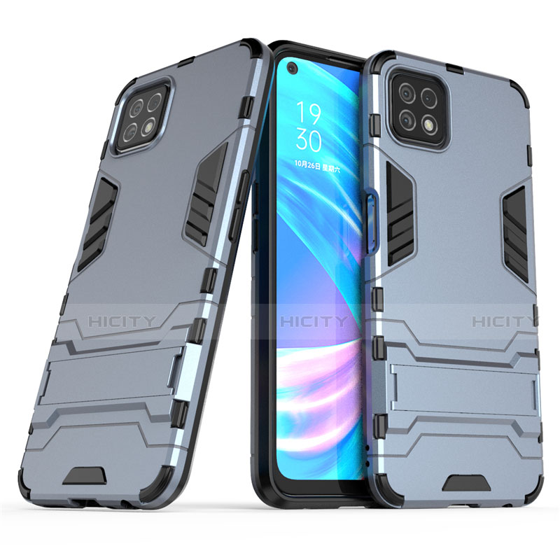 Funda Bumper Silicona y Plastico Mate Carcasa con Soporte M01 para Oppo A72 5G