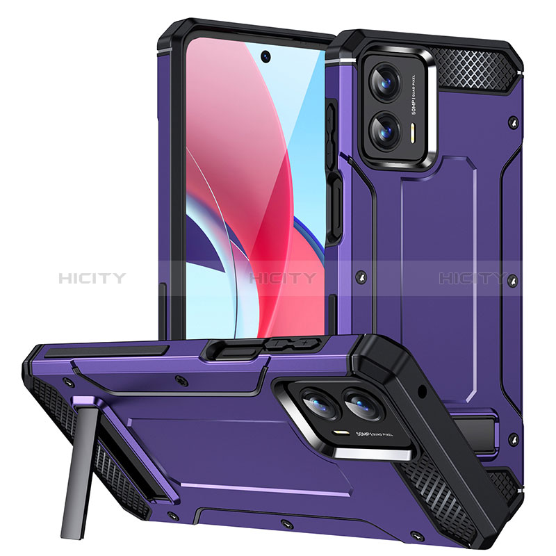 Funda Bumper Silicona y Plastico Mate Carcasa con Soporte MQ1 para Motorola Moto G 5G (2023)