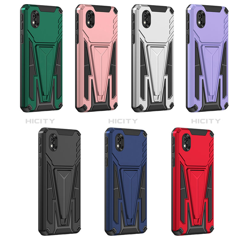 Funda Bumper Silicona y Plastico Mate Carcasa con Soporte MQ1 para Samsung Galaxy A01 Core