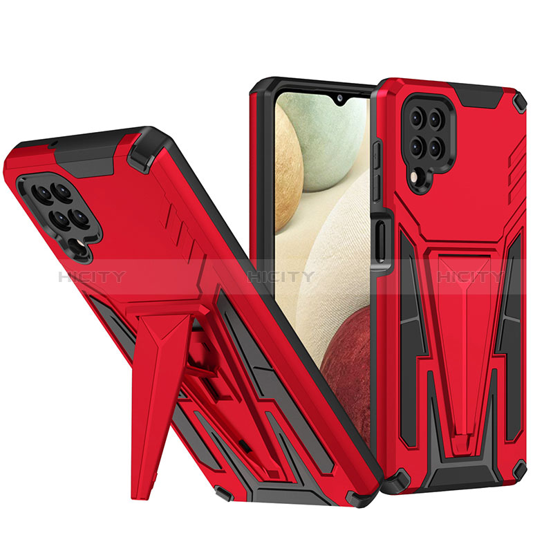 Funda Bumper Silicona y Plastico Mate Carcasa con Soporte MQ1 para Samsung Galaxy A12 5G