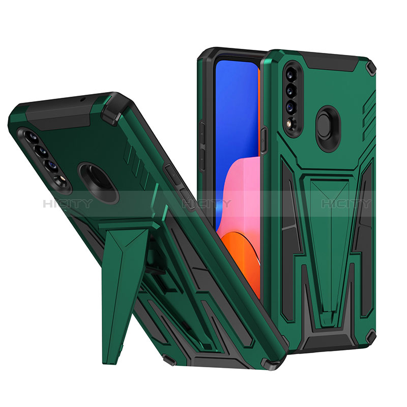 Funda Bumper Silicona y Plastico Mate Carcasa con Soporte MQ1 para Samsung Galaxy A20s