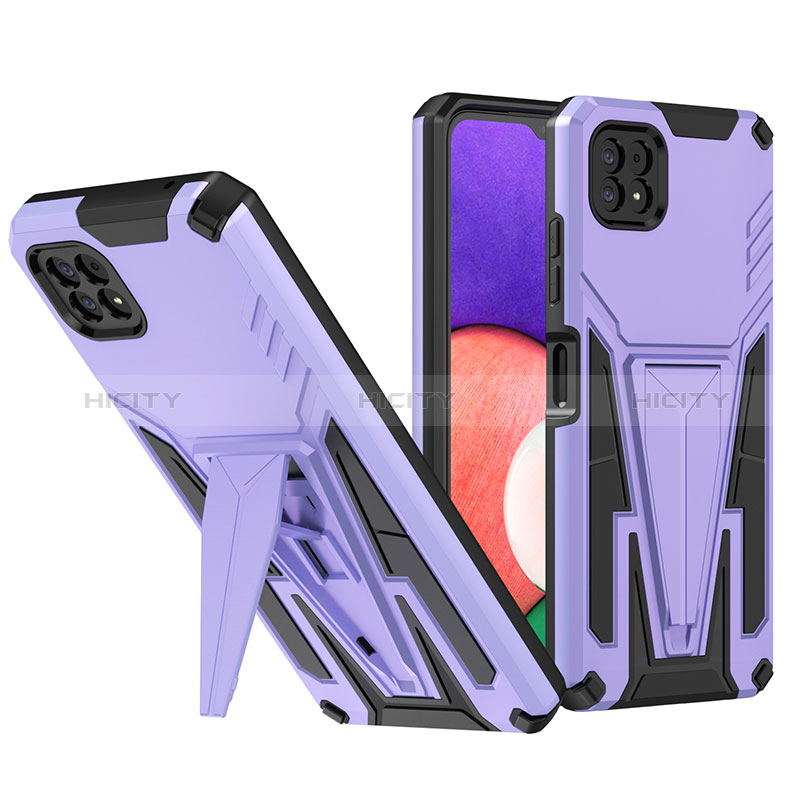 Funda Bumper Silicona y Plastico Mate Carcasa con Soporte MQ1 para Samsung Galaxy A22s 5G