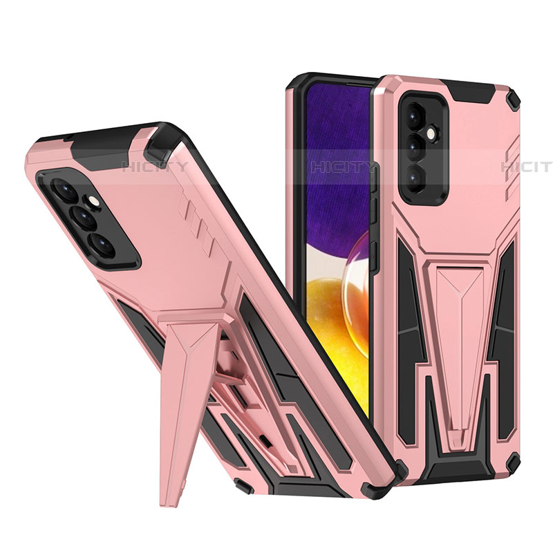 Funda Bumper Silicona y Plastico Mate Carcasa con Soporte MQ1 para Samsung Galaxy A24 4G