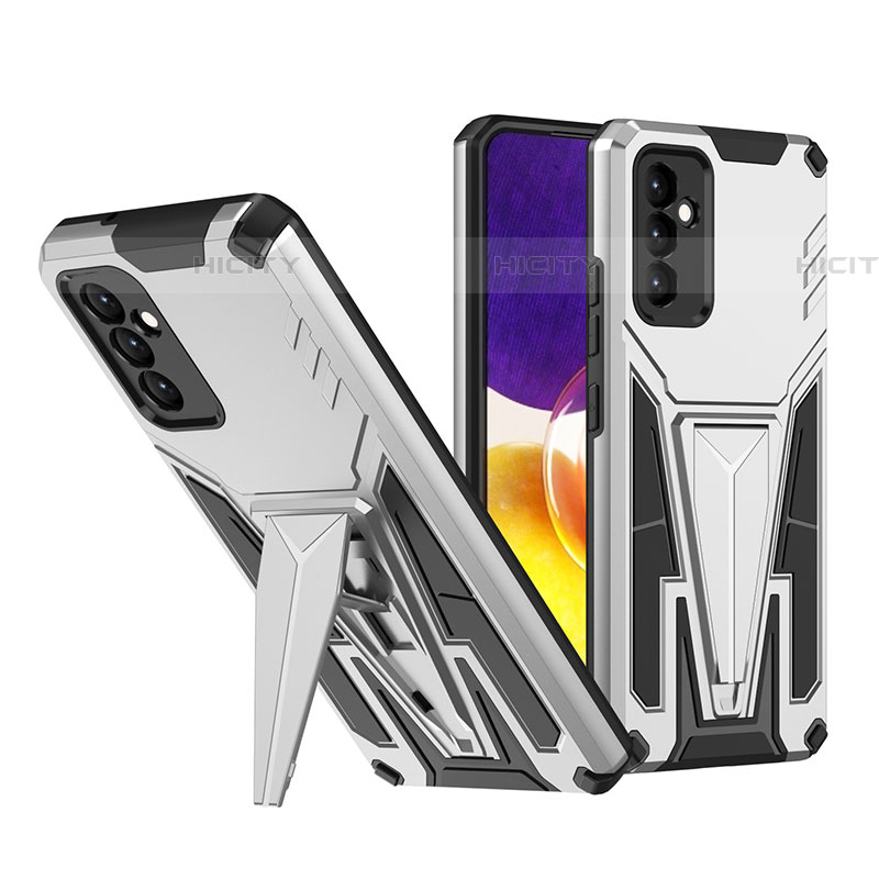 Funda Bumper Silicona y Plastico Mate Carcasa con Soporte MQ1 para Samsung Galaxy A24 4G